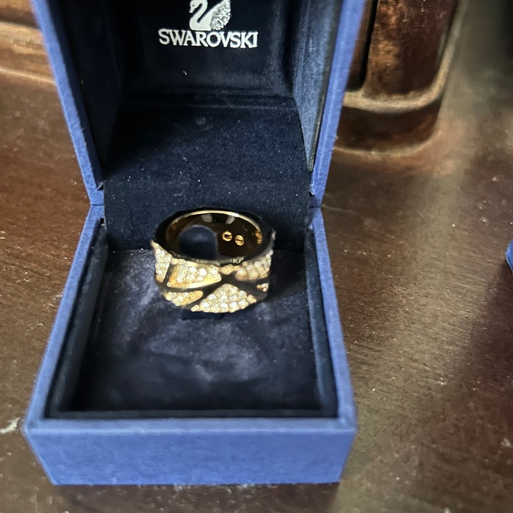 Swarovski Gold and Crystal Embellished Ring